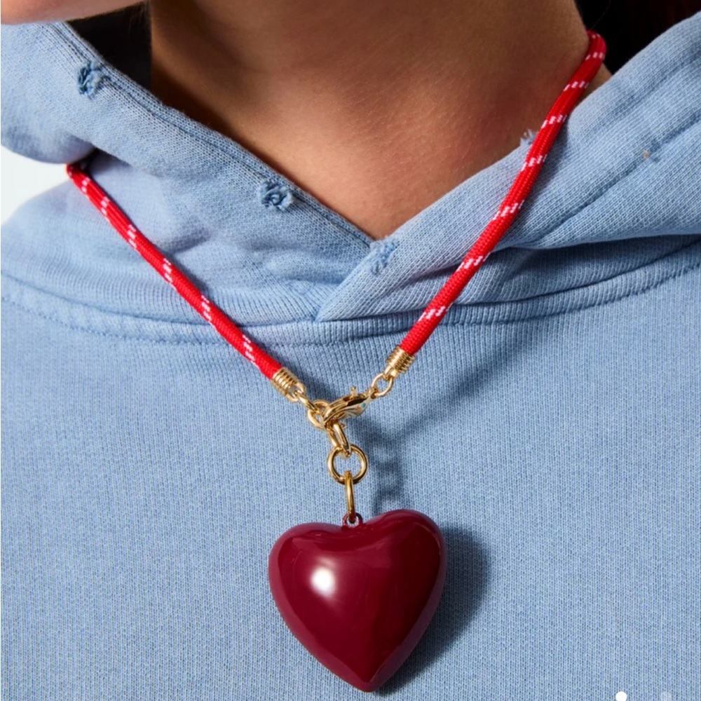 ROXANNE ASSOULIN The Happy Cord Mini Charm Necklace Red & Burgundy